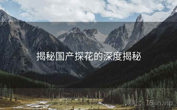 揭秘国产探花的深度揭秘